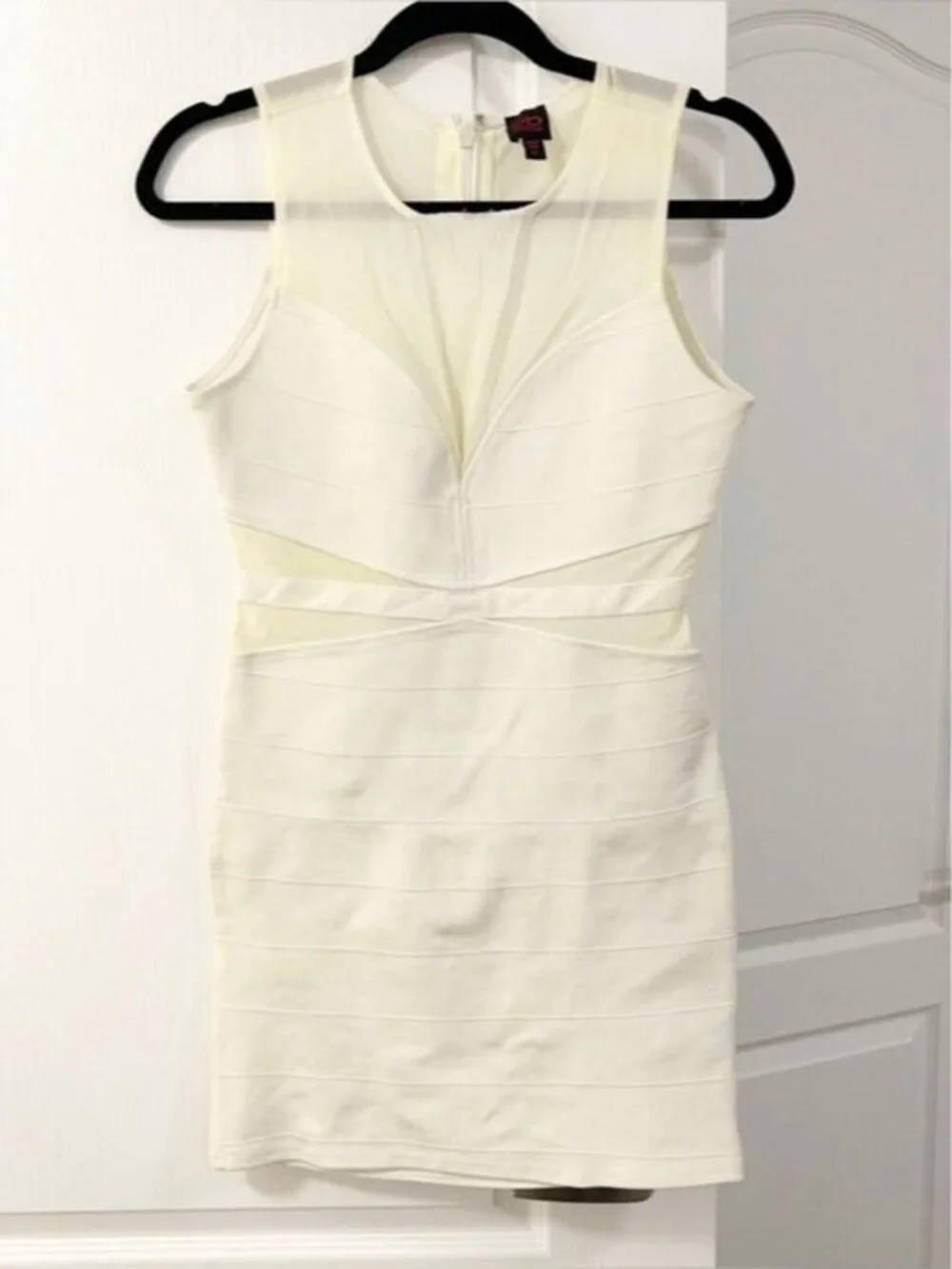 Y2k Bebe Women's Bandage Mini Dress White size M Fairy Whimsigoth Party Club - Picture 3 of 16